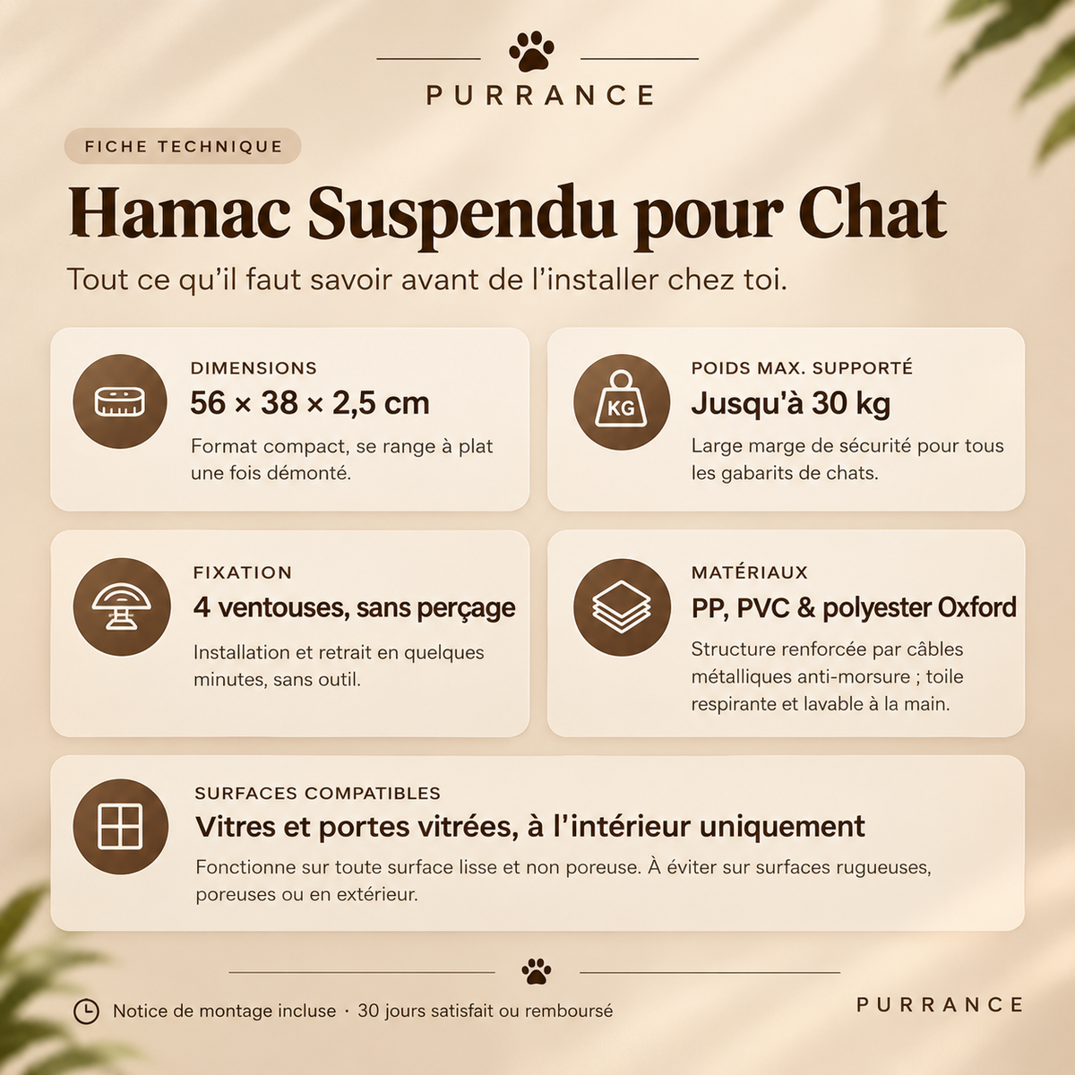Hamac Suspendu pour Chat